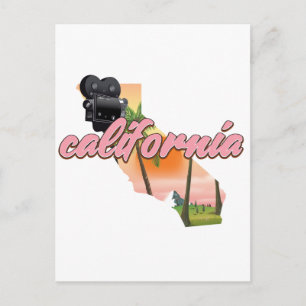 Cartão Postal cartaz do mapa da Califórnia EUA
