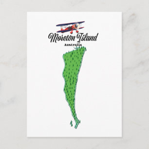 Cartão Postal Cartaz do mapa da Ilha Moreton Austrália
