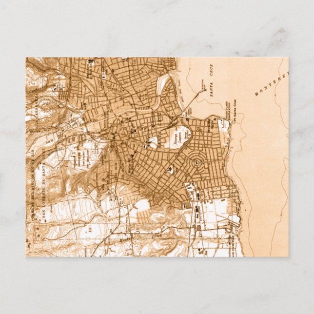 Cartão Postal Cartaz do mapa de colheita de papais noeis Cruz (Frente)