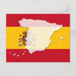 Cartão Postal Cartaz do mapa do sinalizador de espanha