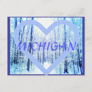 Cartão Postal Cartaz do Michigan Winter Woodland