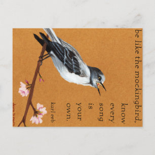 Cartão Postal Cartaz do Mockingbird "Saiba que cada música é s