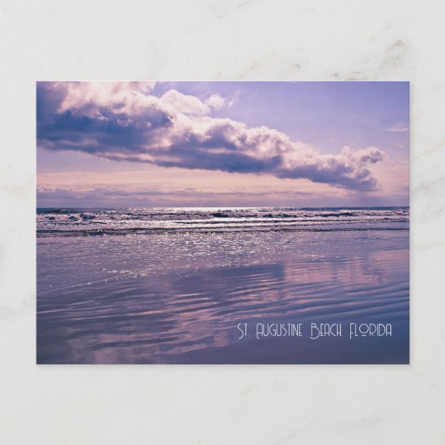 Cartão Postal Cartaz do nascer do sol do oceano lavanda (Frente)