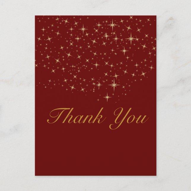 Cartão Postal Cartaz do obrigado estelar Dourado (Frente)