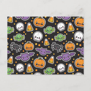 Cartão Postal Cartaz do padrão dos tratamentos de halloween