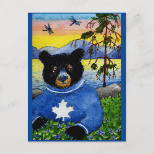 Cartão Postal Cartaz do Parque Algonquin do Urso Negro Engraçado