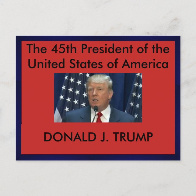 Cartão Postal Cartaz do Presidente Donald Trump (Frente)