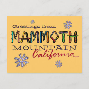 Cartão Postal Cartaz do quadro de neve da Mammoth Mountain Calif
