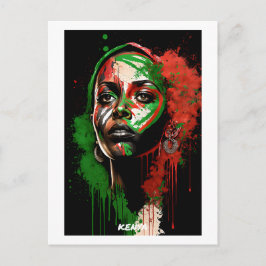 Cartão Postal Cartaz do Quênia - Retrato Artístico - Mundo das M