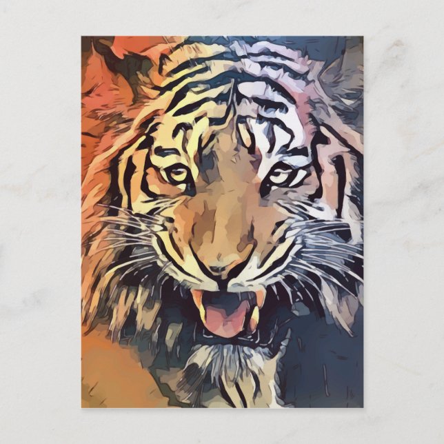 Cartão Postal Cartaz do rosto do Tigre (Frente)