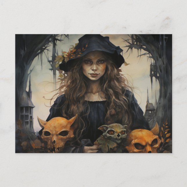 Cartão Postal Cartaz do Samhain Witch (Frente)