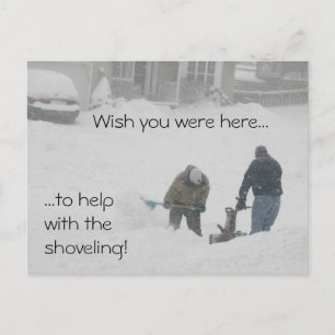 Cartão Postal Cartaz do Shoveling da Neve
