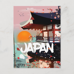 Cartão Postal Cartaz do sol poente do edifício do Japão