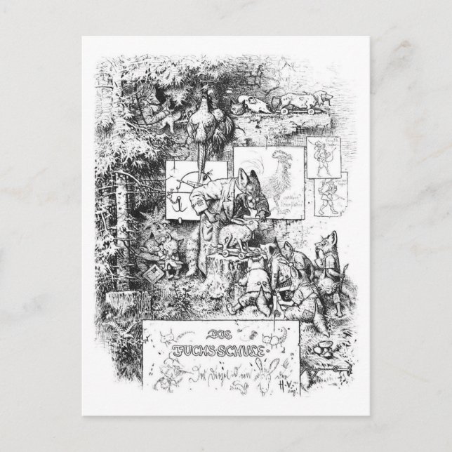 Cartão Postal Cartaz do Sr. Fox inteligente (Frente)