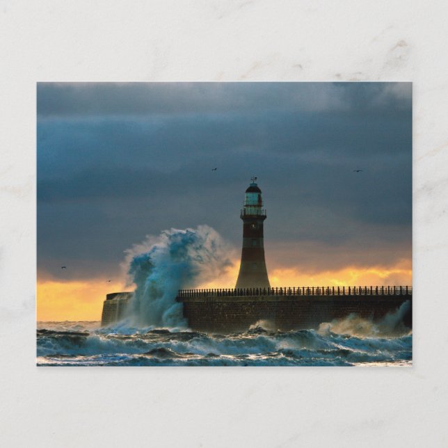 Cartão Postal Cartaz do Stormy Seas no Roker (Frente)