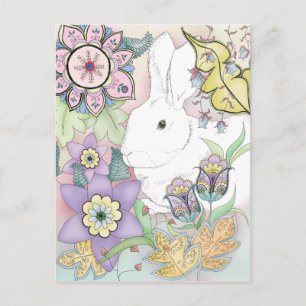 Cartão Postal Cartaz do Sunset Garden Rabbit
