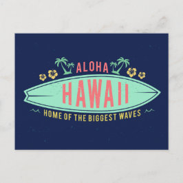 Cartão Postal Cartaz do Surfista Havaiano Aloha