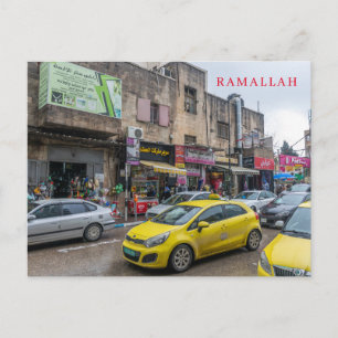 Cartão Postal Cartaz do táxi amarelo Ramallah