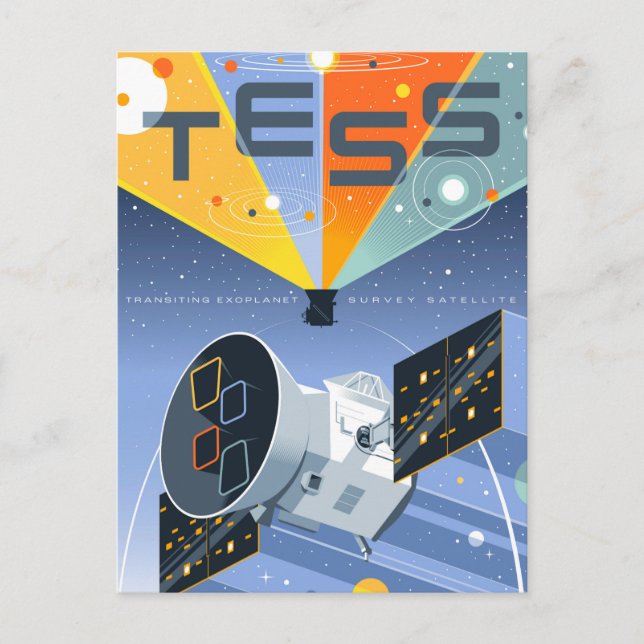 Cartão Postal Cartaz do Telescópio Espacial Tess. (Frente)