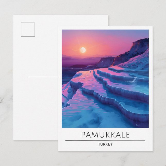 Cartão Postal Cartaz do Viagem Pamukkale na Turquia (Frente/Verso)