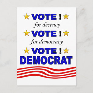 Cartão Postal Cartaz do voto Democrata