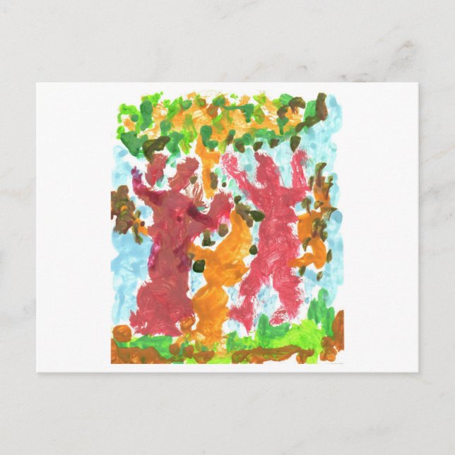 Cartão Postal Cartaz dos dançarinos vermelhos (Frente)