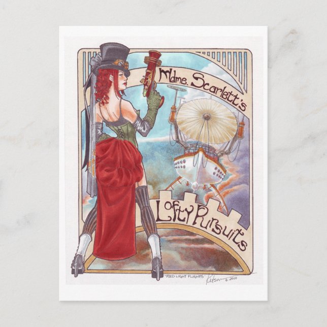 Cartão Postal Cartaz dos Voos Vermelhos (Frente)