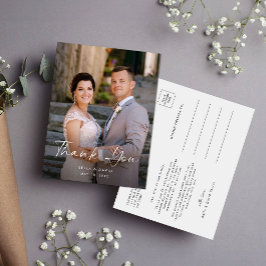 Cartão Postal Cartaz Elegante De Casamento Foto Obrigado