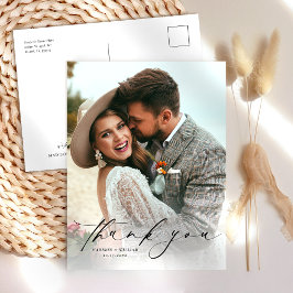 Cartão Postal Cartaz Elegante De Foto Obrigado