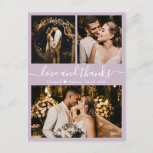 Cartão Postal Cartaz Elegante Lilac Weding Obrigado