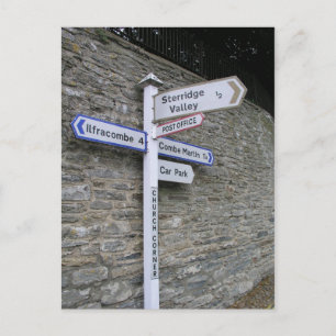 Cartão Postal Cartaz em Berrynarbor, North Devon, Reino Unido