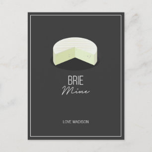 Cartão Postal Cartaz Engraçado Brie Mine Namorados Amor Queijo