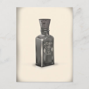 Cartão Postal Cartaz engraçado da Garrafa de Óleo de Cobra "Cura