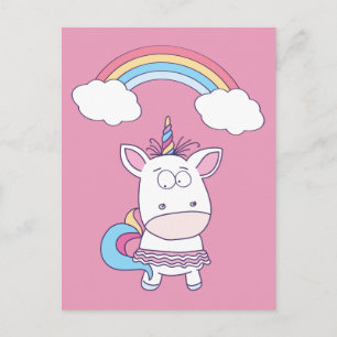 Cartão Postal Cartaz engraçado do Unicorn