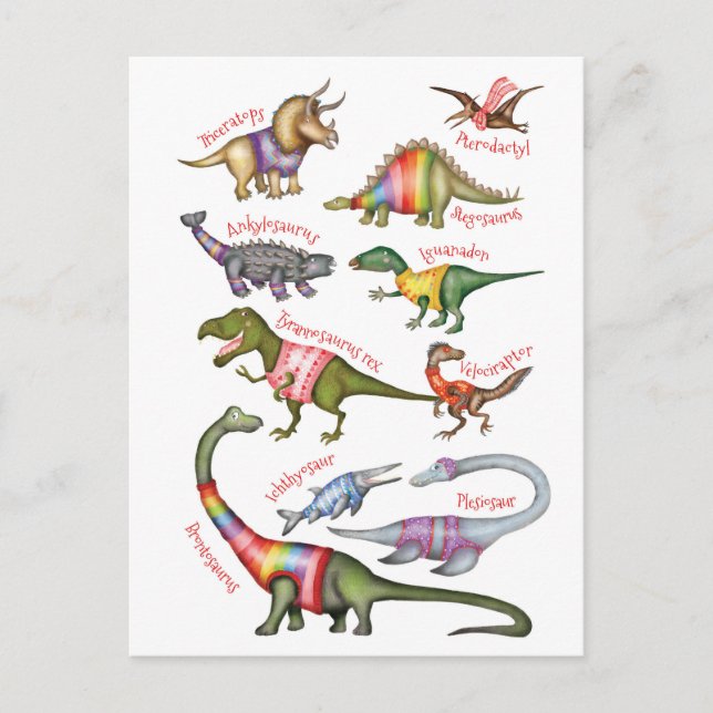Cartão Postal Cartaz fabuloso dos dinossauros (Frente)