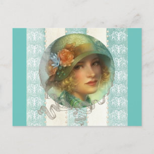Cartão Postal Cartaz feminino da década de 1920