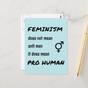 Cartão Postal Cartaz feminista pró-humana