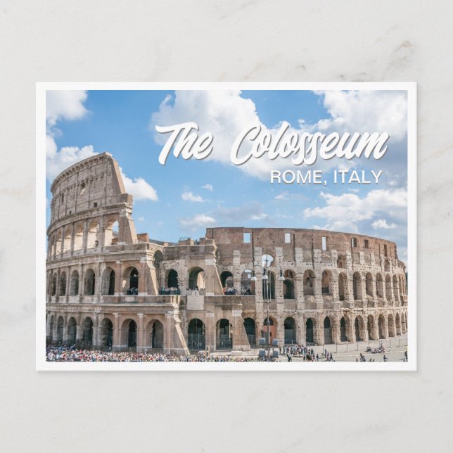 Cartão Postal Cartaz Fotográfico Colosseum Roma Itália (Frente)