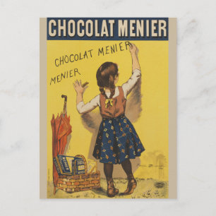 Cartão Postal Cartaz Francês Vintage Chocolat Menier Arte Bouiss