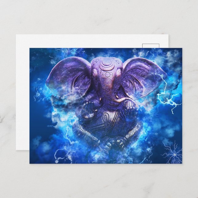 Cartão Postal Cartaz Ganesha Para Diwali (Frente/Verso)