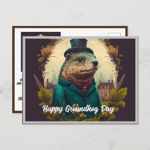 Cartão Postal Cartaz Groundhog Day A Celebração do Primavera