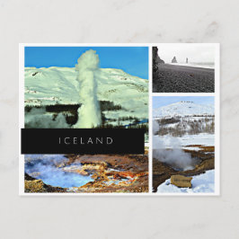 Cartão Postal Cartaz islandês - geyser, primavera quente, areia 
