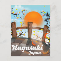 Cartaz japonês de flores de Nagasaki.