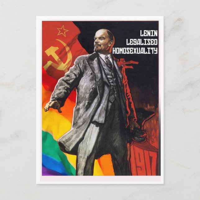 Cartão Postal Cartaz legalizado da homossexualidade de Lenin em  (Frente)