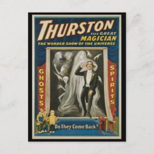 Cartão Postal Cartaz Mágico Antigo, Thurston, O Grande Mágico