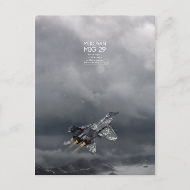Cartão Postal Cartaz Mikoyan MiG-29 (Frente)
