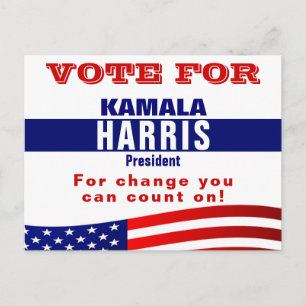 Cartão Postal Cartaz Modelo para Eleição da Campanha Kamala Harr