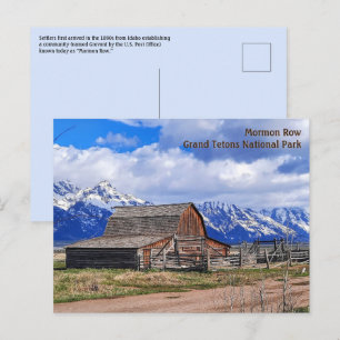 Cartão Postal Cartaz Mórmon Row, Grand Tetons