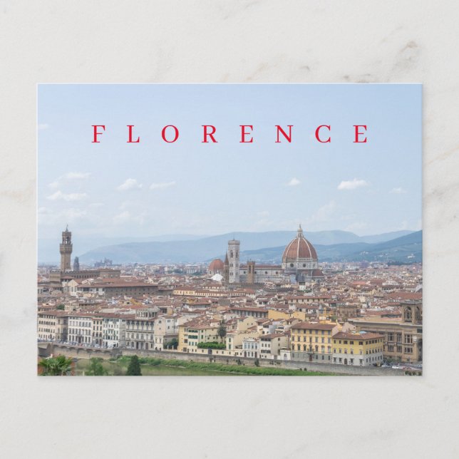 Cartão Postal Cartaz panorâmico Florence (Frente)