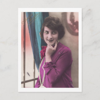 Cartão Postal Cartaz postal da 1920 Art Deco Woman